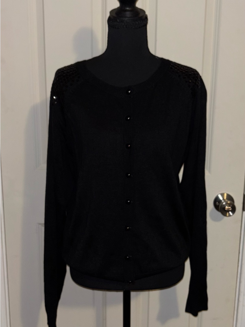 Olivia Sky Black Crewneck Sweater